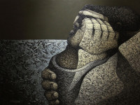 Ricardo Carpani (1930-1997), Figura, óleo sobre tela, 100 x 140 cm., 1960